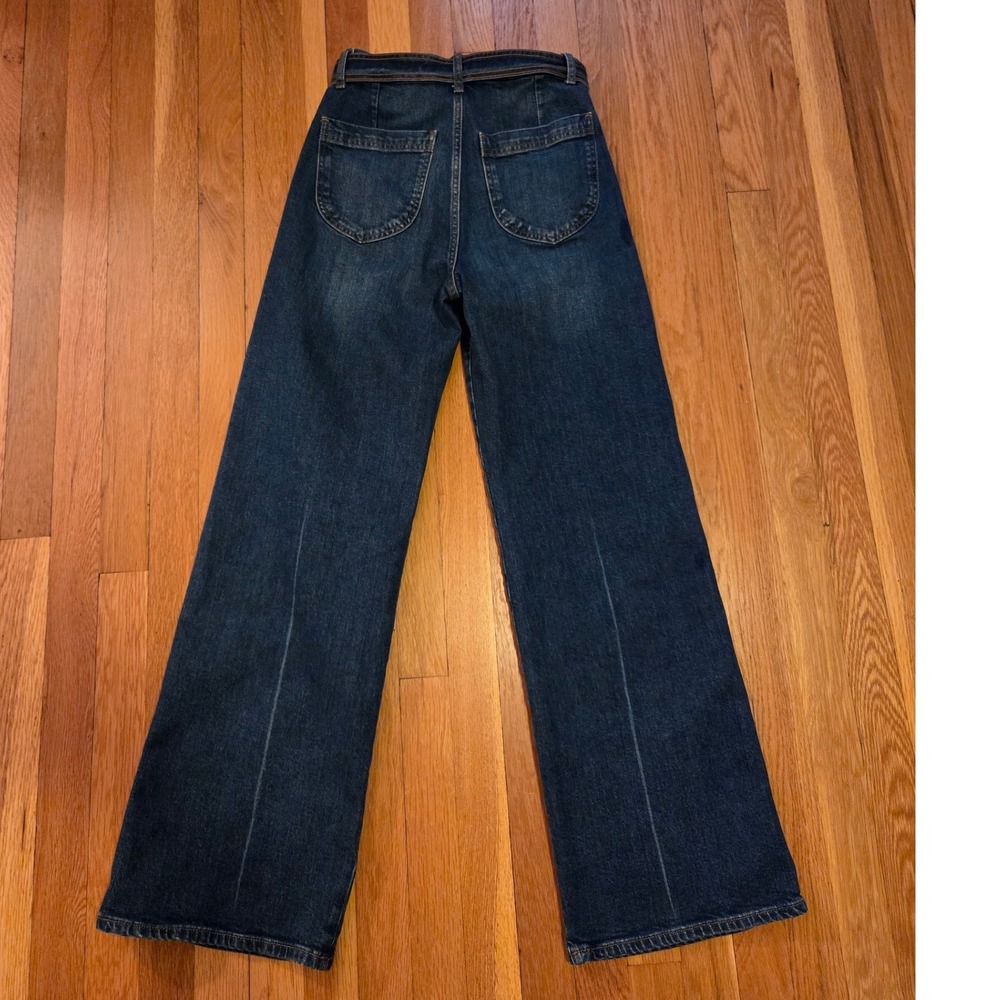 Reformation "Amelie" Jeans High Rise Wide Leg Belted Cotton Salinas Wash Sz 28 - Picture 5 of 14